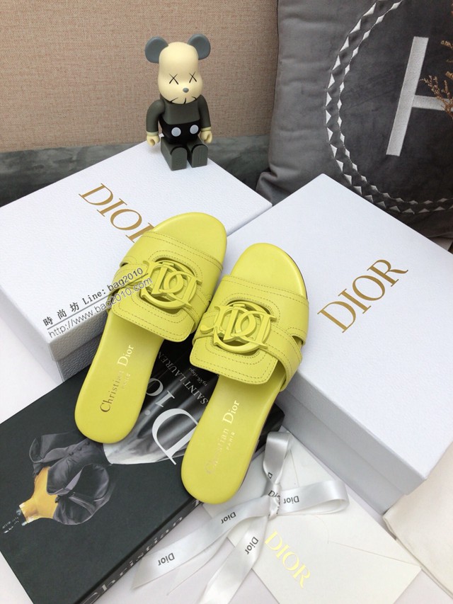 Dior迪奧2021春夏新款果凍色女鞋 CD字母logo五金扣平底鏤空人字拖夾趾涼鞋 dx2853